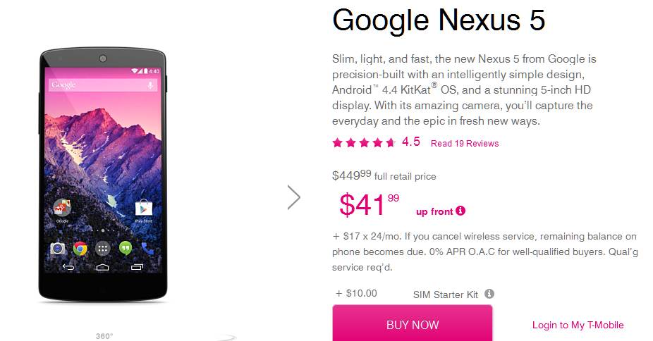Nexus 5 on T-Mobile 