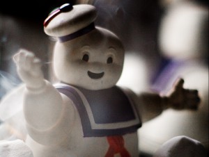 marshmallow man excited about Android